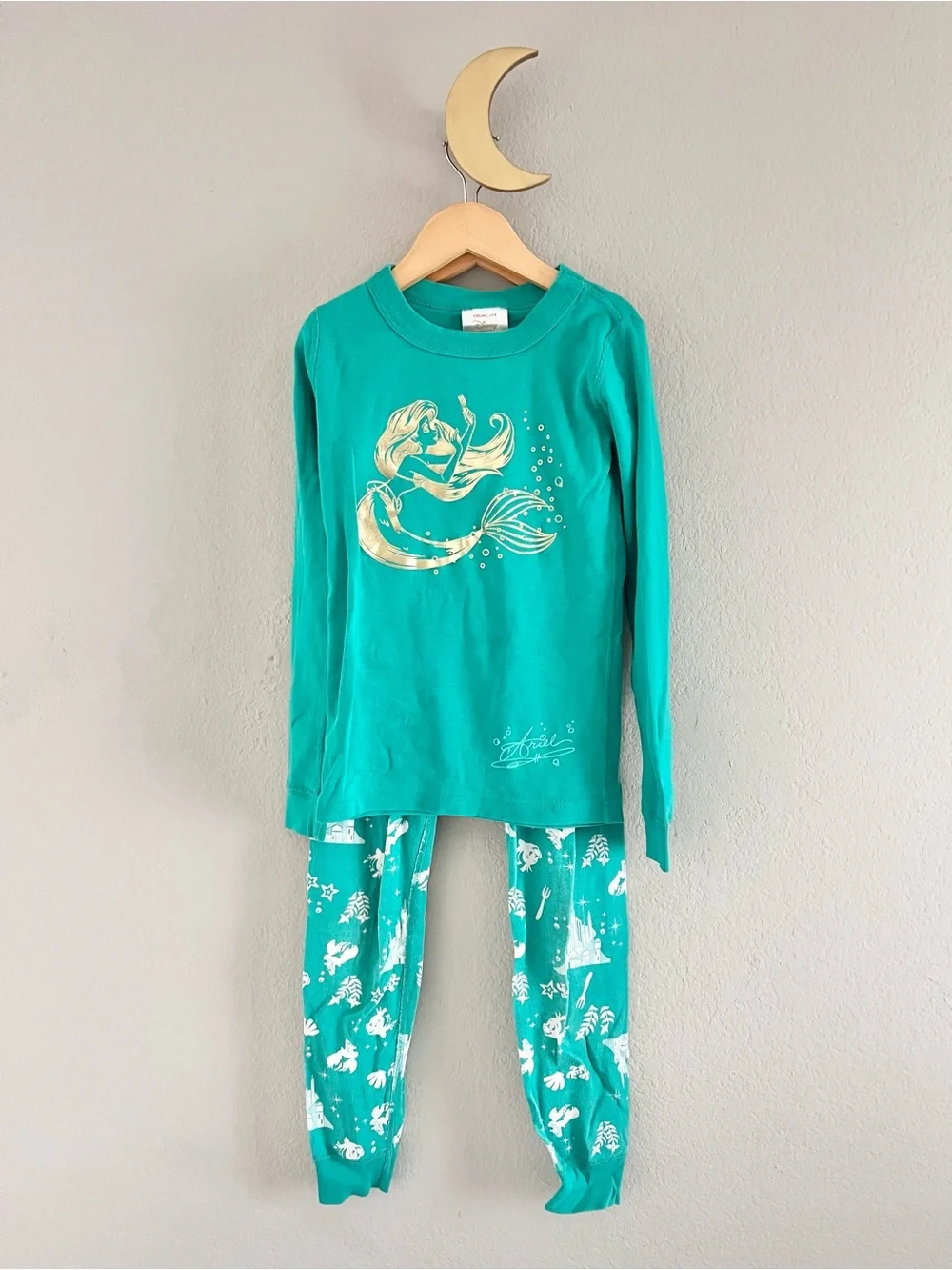 Hanna Andersson Teal and Gold Mermaid Kids Pajama Set